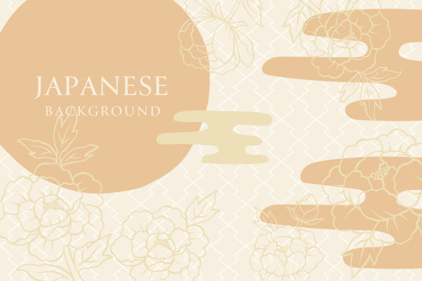 优雅的牡丹花背景插画图片下载