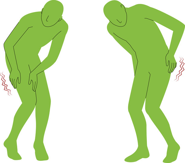 人体下背部和大腿麻木的插画图片下载