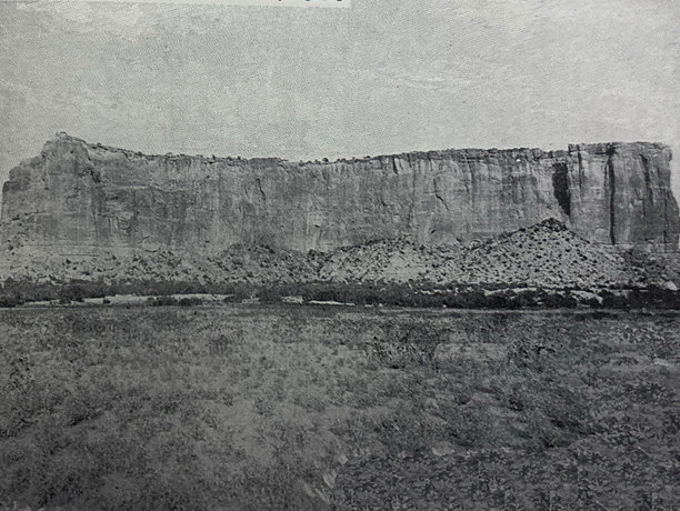 古董插画 - 从东方看到的恩灿特梅萨风景（新墨西哥州）图片下载