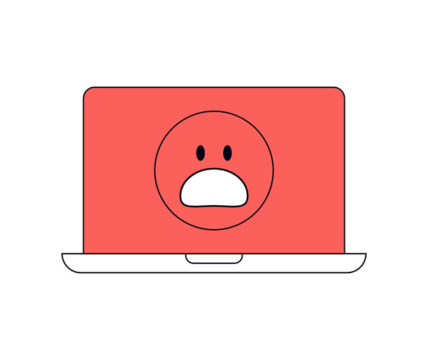 电脑屏幕上的愤怒表情符号图片下载
