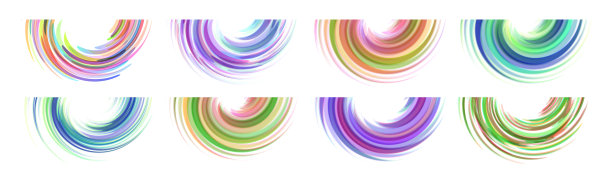 抽象的半设计元素。曲线。旋转和漩涡运动。动态效果。矢量插画。图片下载