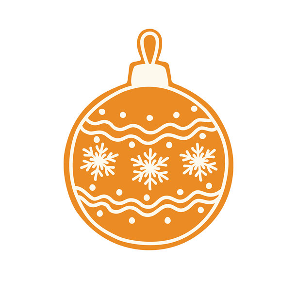 姜饼圣诞装饰球插画图片下载