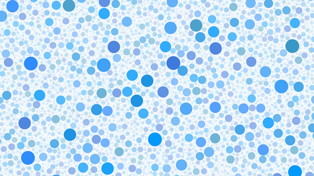 浅蓝色背景上散布着大小不一的蓝色圆圈图案，形成一个带有柔和色彩过渡和宁静视觉效果的纹理波点表面。图片下载