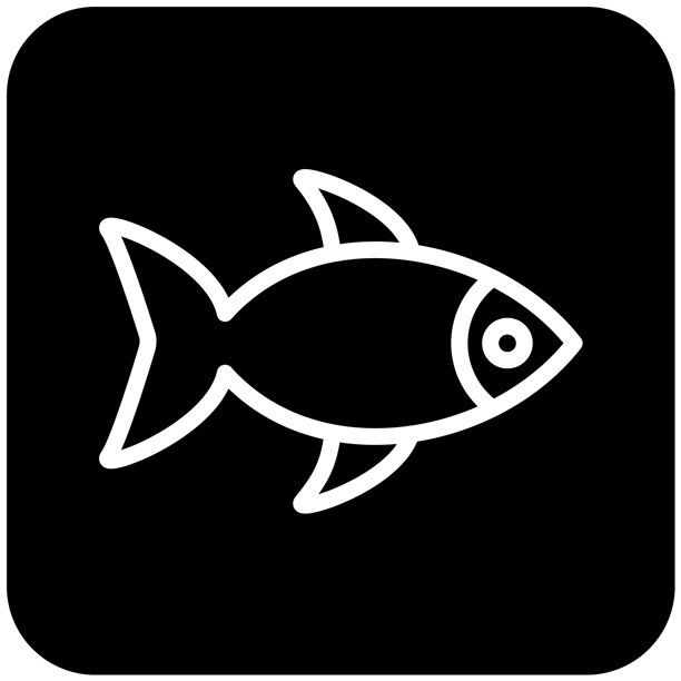 鱼矢量图标设计插画图片下载