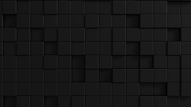 黑色立方体背景，抽象立方体背景的3D渲染，4K视频分辨率壁纸图片下载