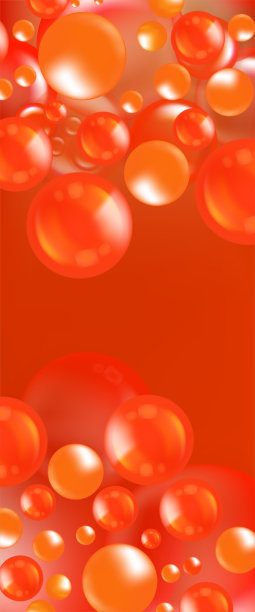 透明质酸和烟酰胺护发护肤解决方案广告，红色胶原蛋白精华滴液，配有化妆品广告背景，矢量插画，即用型。图片下载