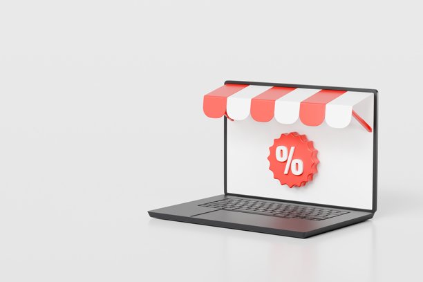 3D写实笔记本电脑设备，配有VR眼镜头显图标。新工作流团队协作的增强现实概念。极简笔记本电脑与VR头显隔离在白色背景上。3D渲染。图片下载