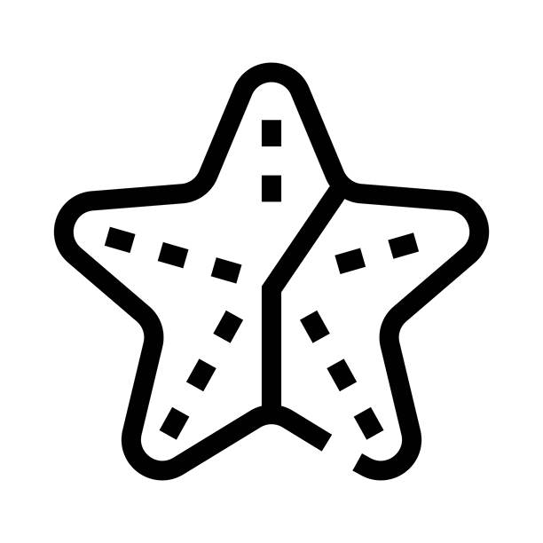 海星海洋动物线条图标概念设计图片下载