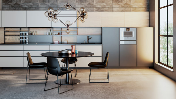 宽敞奢华的现代明亮室内客厅样板图插画 3D渲染图图片下载