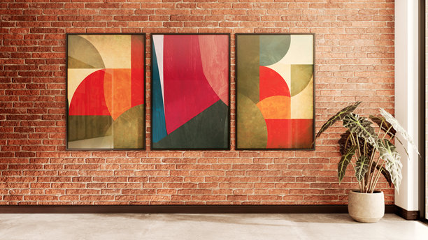 宽敞奢华的现代明亮室内客厅样板图插画，3D渲染图图片下载