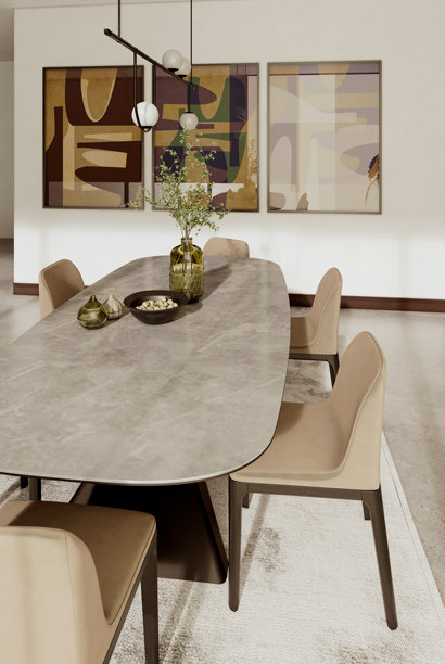 大型豪华现代明亮室内客厅样板图插画 3D渲染图图片下载