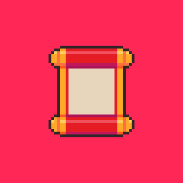 像素艺术中国新年卷轴游戏素材图片下载