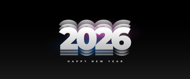 2026 年现代横幅设计，采用简洁的几何形状、未来感渐变和醒目的字体。非常适合 2026 年活动的营销活动、社交媒体帖子和企业品牌推广。图片下载