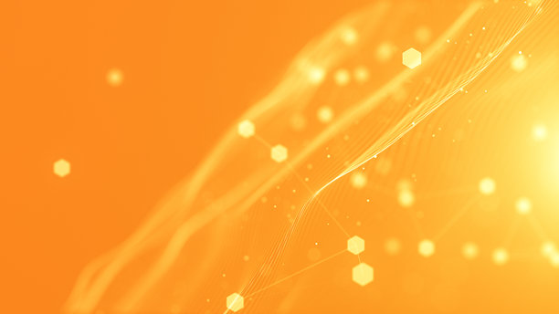 明亮的蓝色抽象几何科技动感波浪六边形背景 4K 素材图图片下载