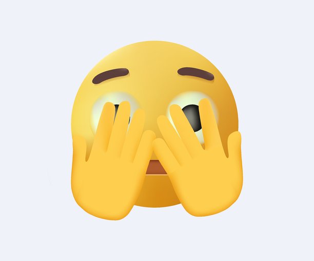 一张脸，一只眼睛偷看，矢量表情符号插画图标符号，表示不行、震惊、躲在手后面，3D矢量插画。图片下载