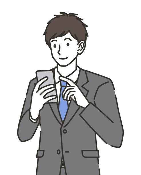商务人士使用智能手机插画图片下载