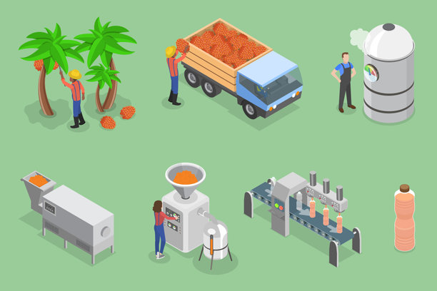 农场种植的三维等距扁平矢量插画图片下载