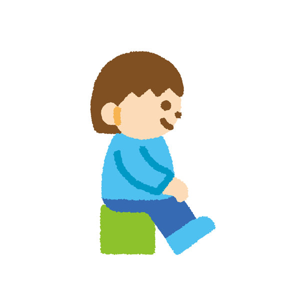 坐着的女孩侧视图图标 手绘柔和插画图片下载