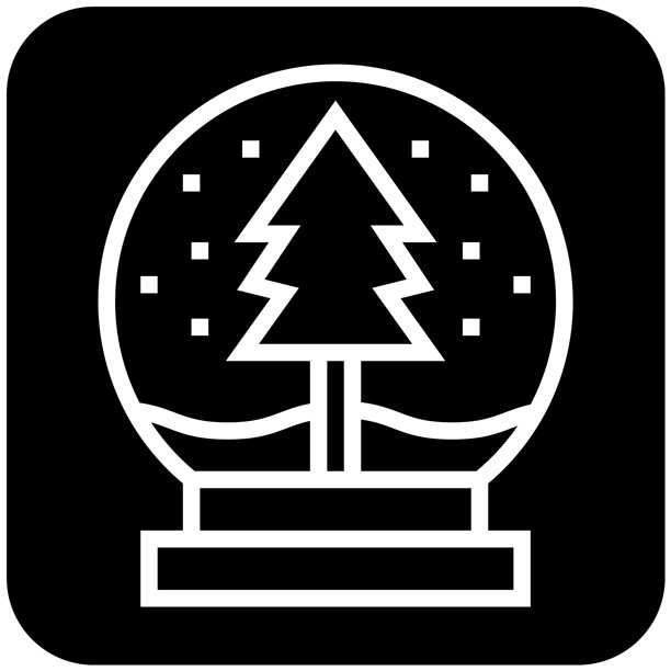 雪景球矢量图标设计插画图片下载