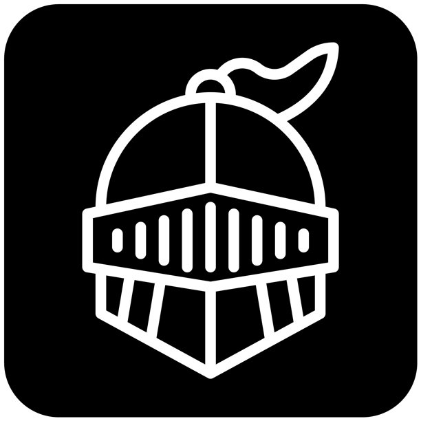 战士头盔矢量图标设计插画图片下载