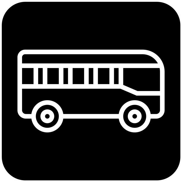 公交车矢量图标设计插画图片下载