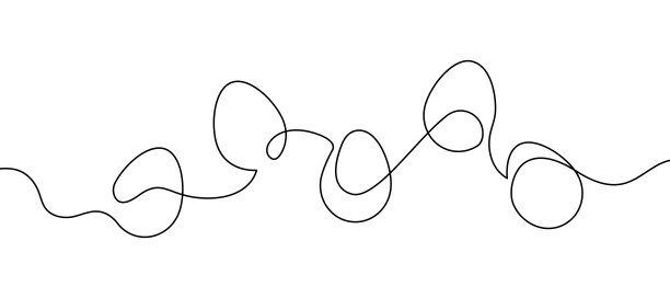 一笔画风格的抽象形状鸡蛋图，用于复活节的矢量插画，鸡蛋的矢量图，复活节彩蛋，一笔画。图片下载