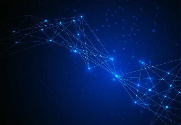 互联网连接，抽象的科技感图形设计。矢量插画图片下载