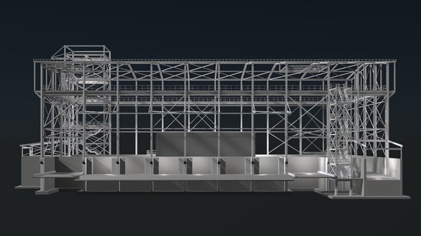 建筑结构的3D插画图片下载