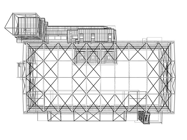建筑结构的三维插画图片下载