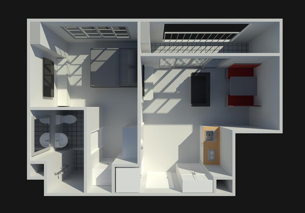 室内项目3D插画图片下载