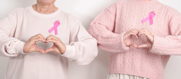 粉红丝带组合女性，代表十月粉红丝带乳腺癌防治月、五月女性健康、十一月父母领养、女权、赋权、三月国际妇女节和癌症日图片下载