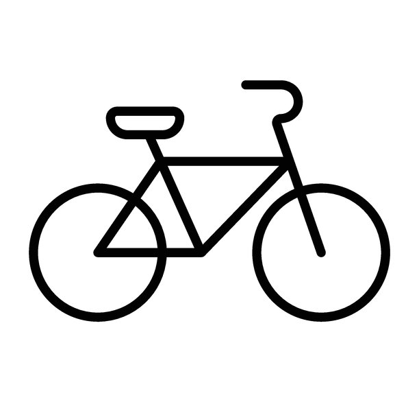 用于图形设计的经典自行车线条插画图片下载