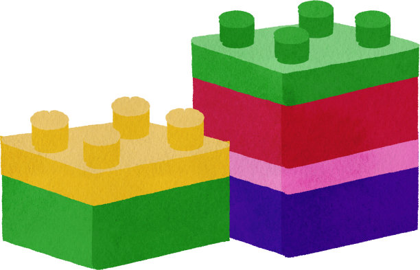 乐高儿童玩具水彩风格手绘插画图片下载