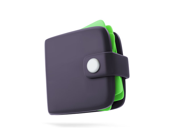 3D矢量钱包，内有绿色现金，在线支付概念。矢量插画。图片下载