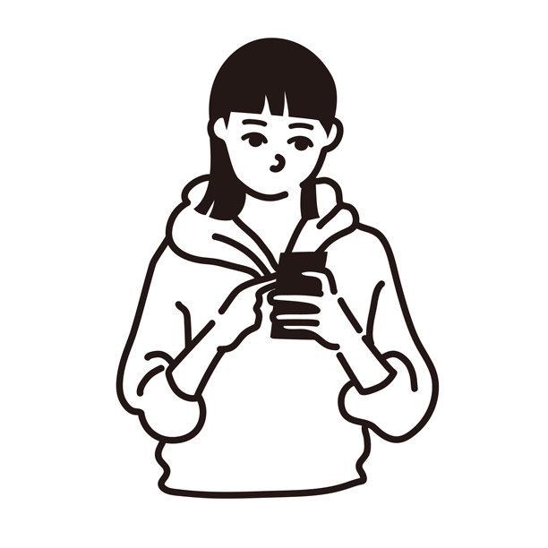 矢量插画：一位女士在使用她的手机图片下载