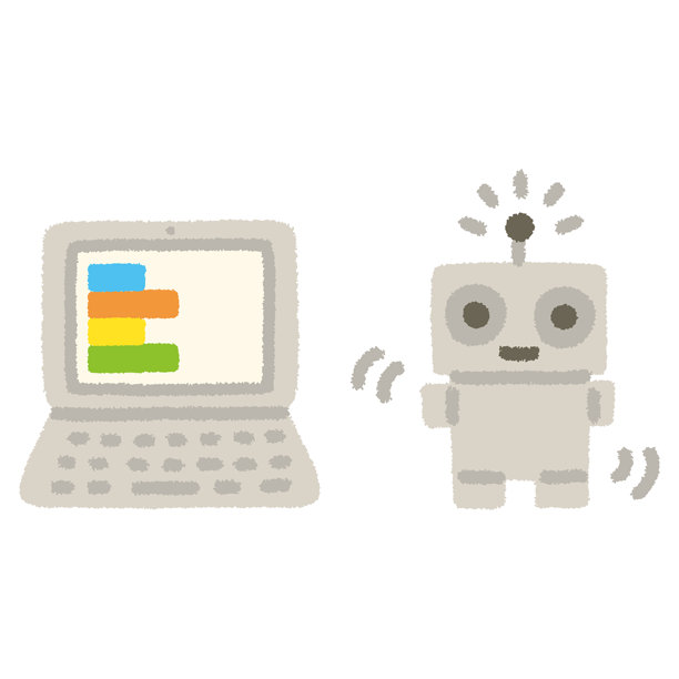 手绘柔和色调机器人与计算机编程图标集插画图片下载