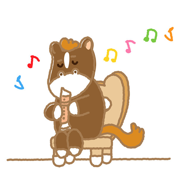 工作男人在休息时听音乐放松的马的插画图片下载