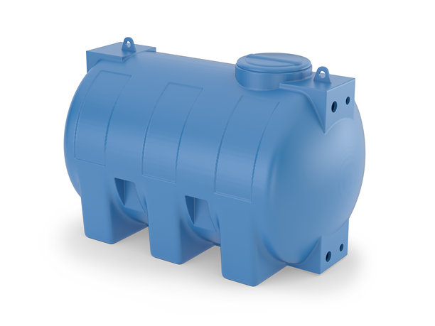 大塑料储水罐，孤立在白色背景上 - 三维插画图片下载