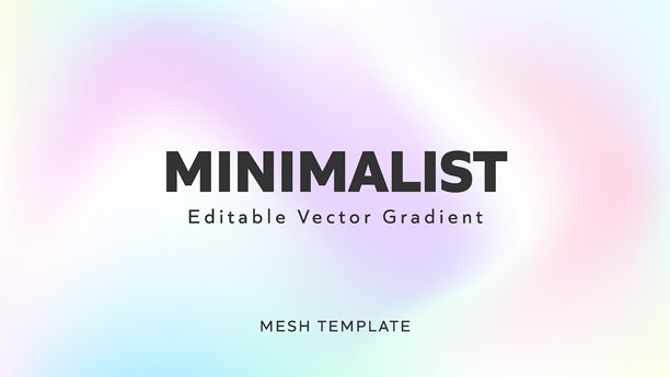 极简主义可编辑矢量渐变网格模板，柔和空灵的粉彩粉色、蓝色和黄色渐变，适用于社交媒体故事、浅色品牌或精致包装图片下载