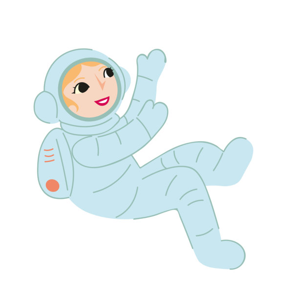 可爱的女孩宇航员 – 儿童扁平矢量插画图片下载