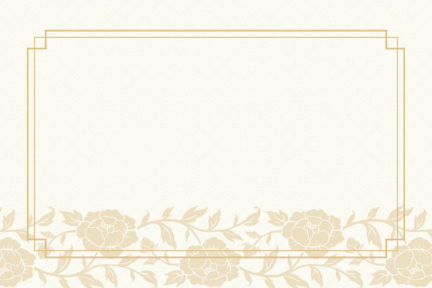带有优雅牡丹花的复古背景框插画。图片下载