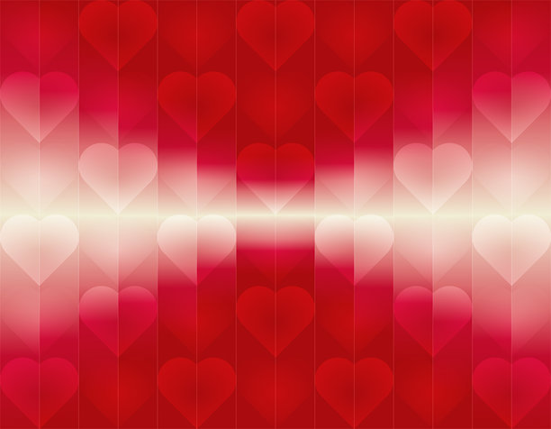 爱心背景，红色浪漫图案，重复的心形，情人节贺卡、海报和装饰设计的节日插画。图片下载