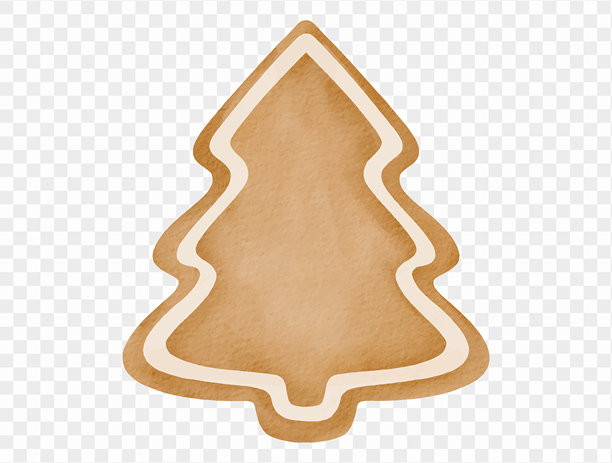 水彩圣诞树姜饼饼干插画矢量图图片下载