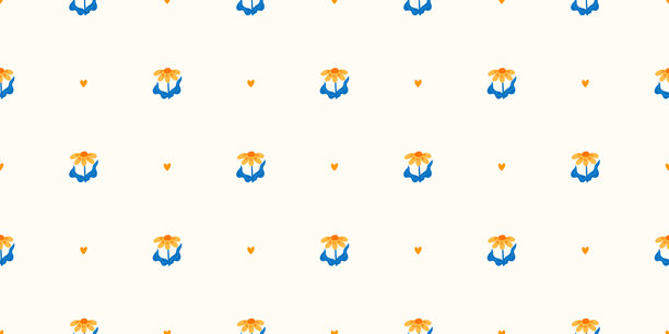 北欧风格的极简花卉无缝背景图片下载