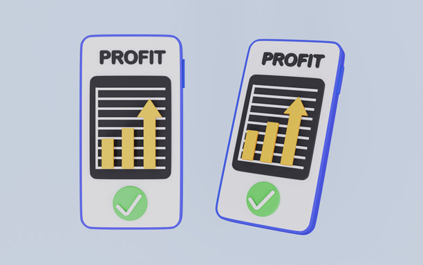 手机金融投资增长3D插画图片下载