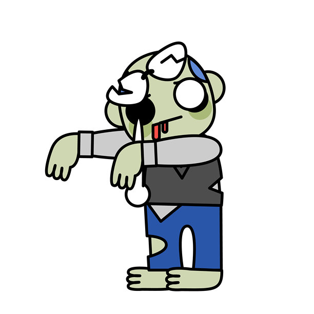 站立的男性僵尸上班族插画图片下载