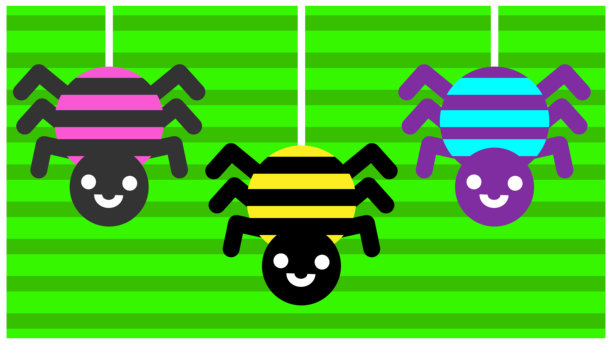 可爱的毒蜘蛛悬挂着的人物插画集图片下载