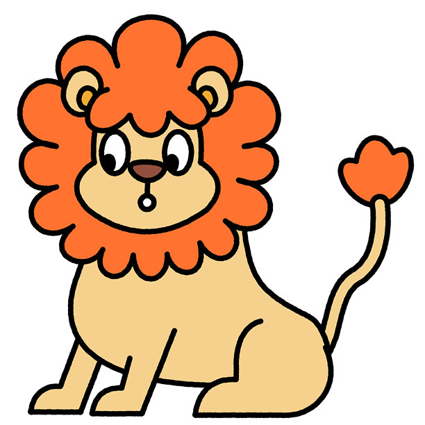 坐着的可爱狮子插画图片下载