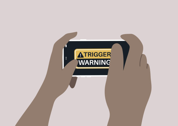 双手握着手机，屏幕上显示着警示信息，突出专注的瞬间，引发好奇与支持。图片下载