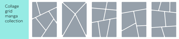 专业的漫画故事板合集，包含各种尺寸和形状的漫画格。用于镜头规划、动漫场景序列和杂志照片马赛克布局的图形漫画书网格。图片下载